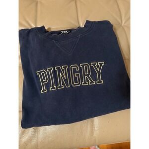Vintage Vantage Pingry Sweatshirt Mens Large Navy Blue Cotton Crewneck Y2K 90s
